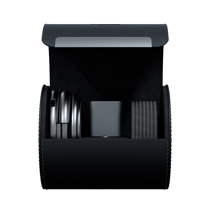 Беспроводное зарядное устройство Magssory Disc Pro Signature Edition 3 in 1 для Apple, Titanium на белом фоне Nice Case