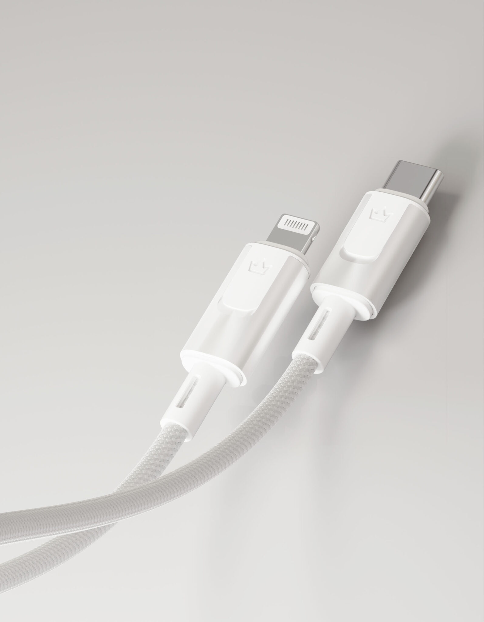 Кабель VLP Force Line [USB-C + Lightning] 120см 30W, Белый (1036002) на фоне в магазине Nice case