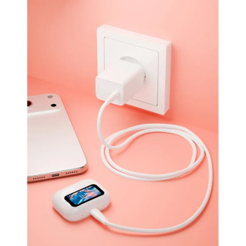 Кабель VLP LITE Color Line [USB-C - Lightning] 27W 100см, Белый (2072004) на фоне в магазине Nice case